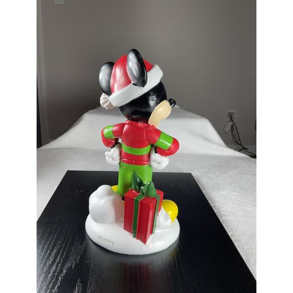 10 In Disney Mickey Mouse w/ Gifts Christmas Resin Figurine New Hard to Find! - Picture 5 of 8